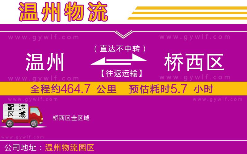 溫州到橋西區(qū)物流公司