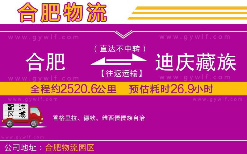 合肥到迪慶藏族自治州物流公司