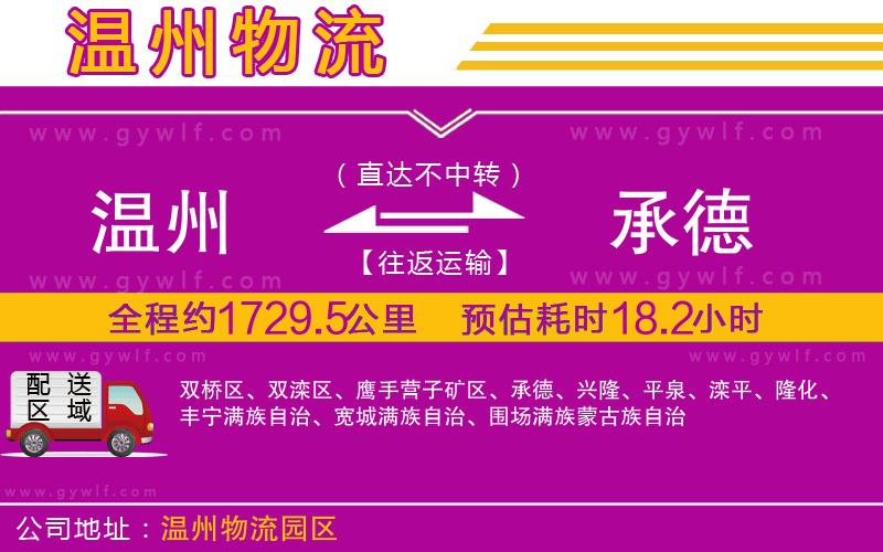 溫州到承德物流公司