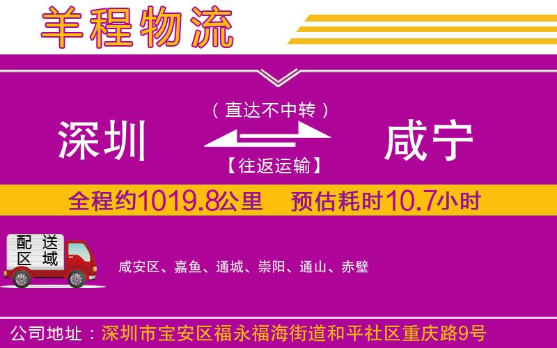 深圳到咸寧物流公司