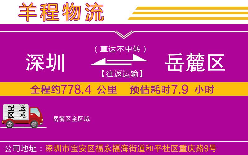 深圳到岳麓區(qū)物流公司