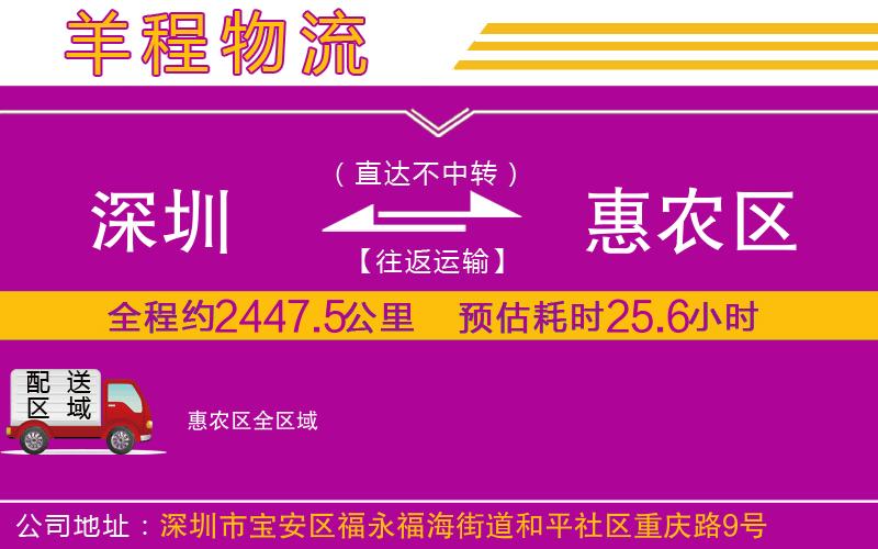 深圳到惠農(nóng)區(qū)物流專線