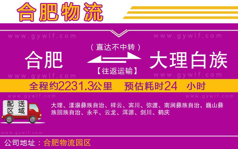 合肥到大理白族自治州物流公司