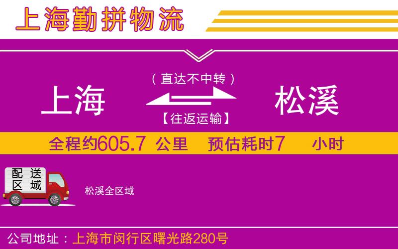 上海到松溪物流公司 上海到松溪物流公司