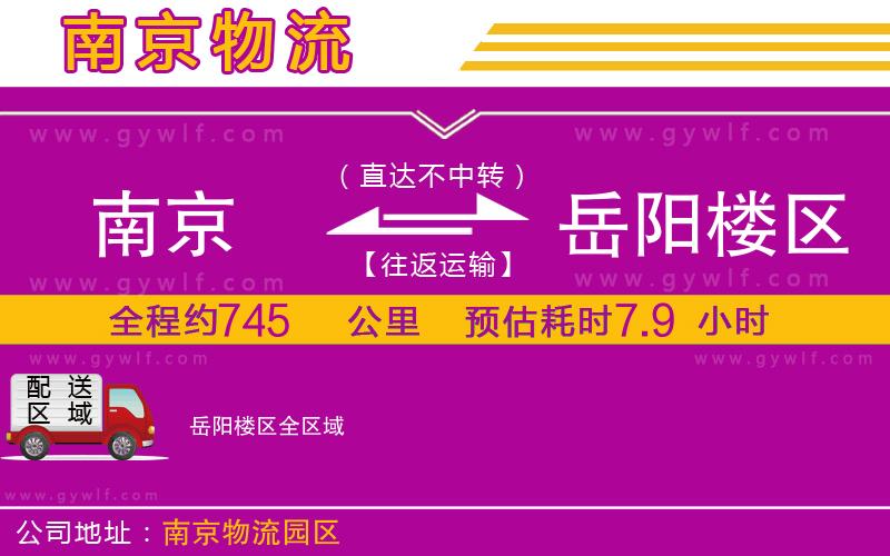 南京到岳陽(yáng)樓區(qū)物流公司
