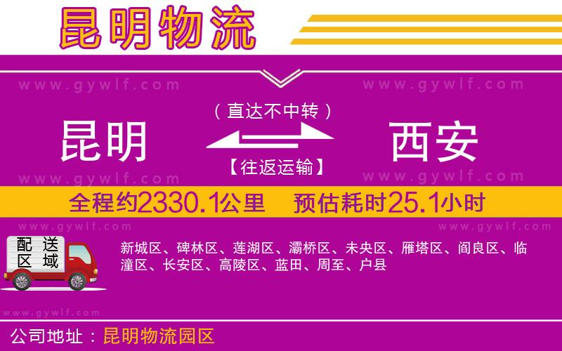 昆明到西安物流公司