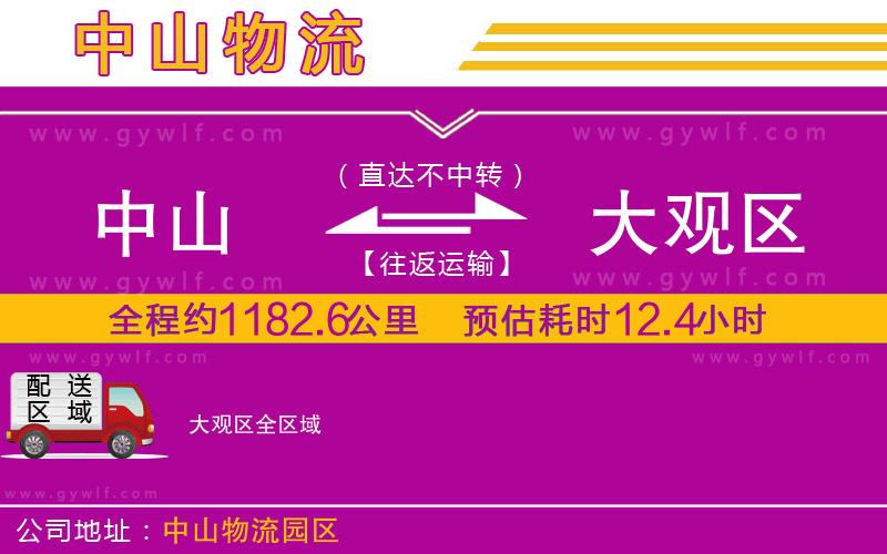 中山到大觀區(qū)物流公司