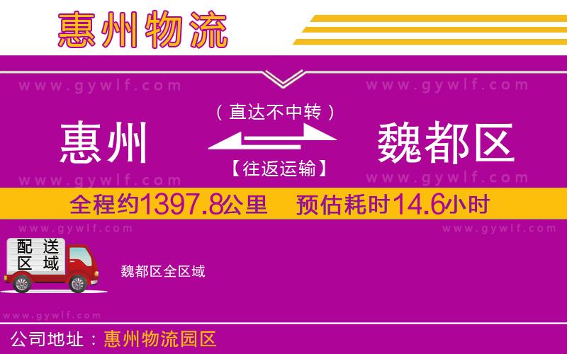 惠州到魏都區(qū)物流公司