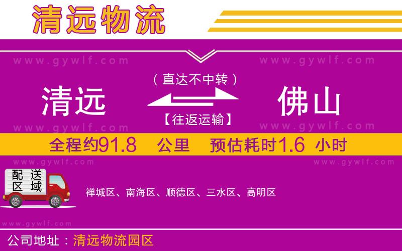 清遠到佛山物流公司