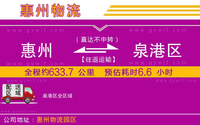 惠州到泉港區(qū)物流公司