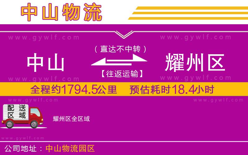 中山到耀州區(qū)物流公司