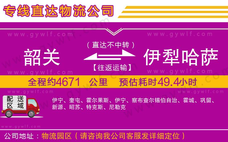 韶關到伊犁哈薩克自治州物流公司