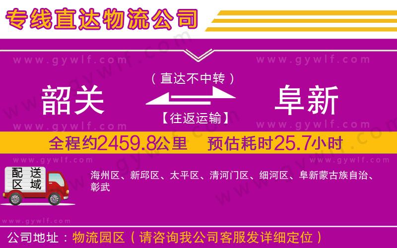 韶關(guān)到阜新物流公司