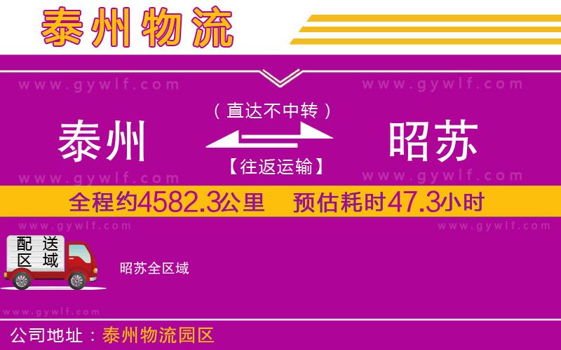泰州到昭蘇物流公司
