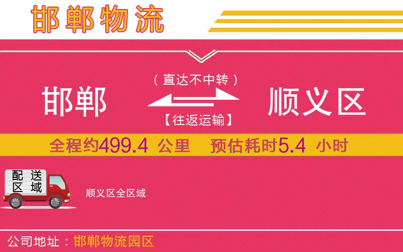 邯鄲到順義區(qū)物流公司