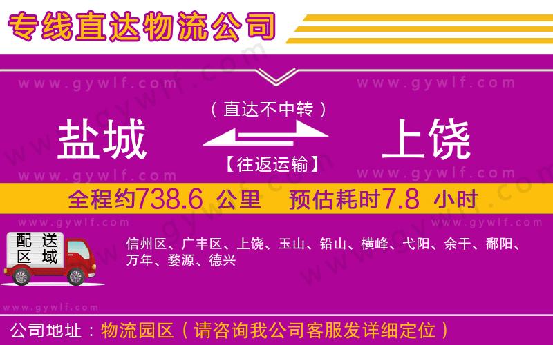鹽城到上饒物流公司
