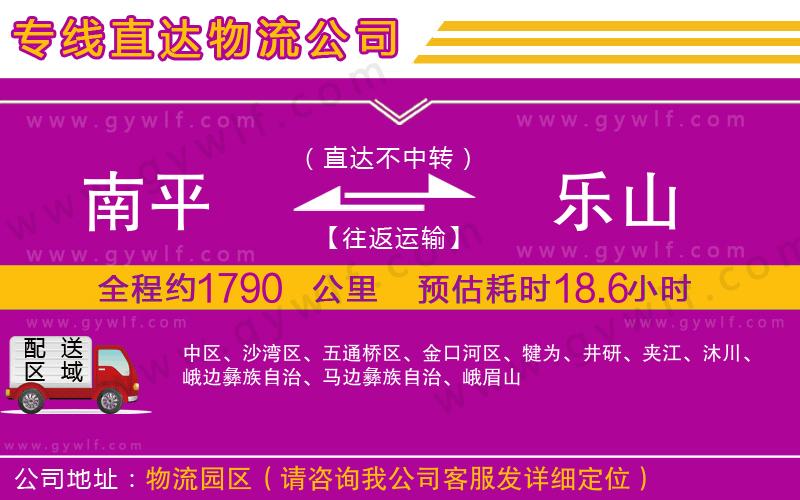 南平到樂山物流公司