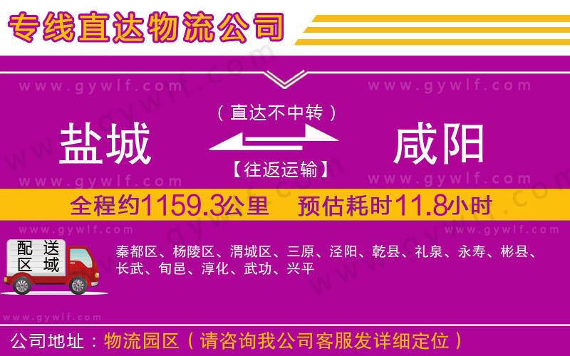 鹽城到咸陽物流公司