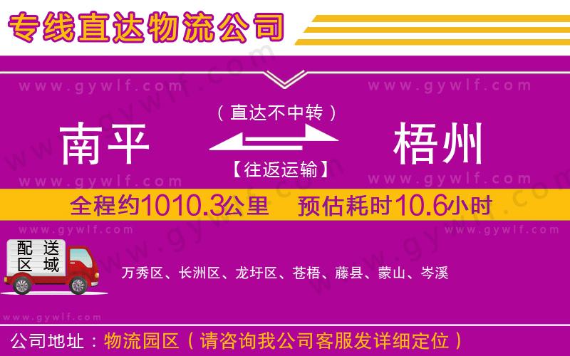 南平到梧州物流公司