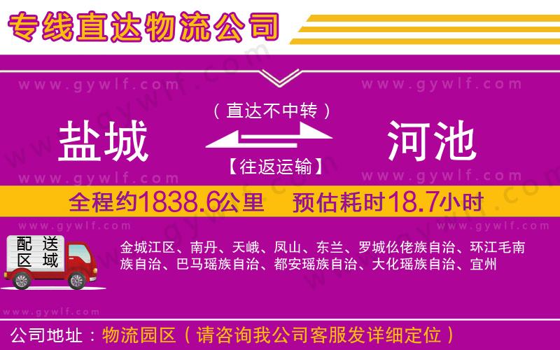鹽城到河池物流公司 鹽城到河池物流公司
