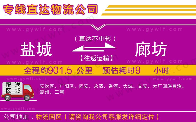 鹽城到廊坊物流公司 鹽城到廊坊物流公司
