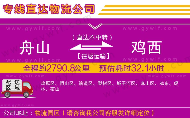 舟山到雞西物流公司