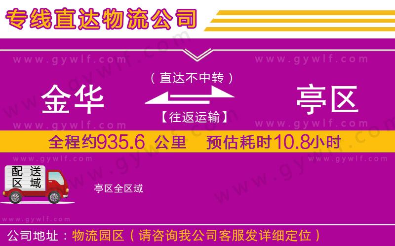 金華到猇亭區(qū)物流公司