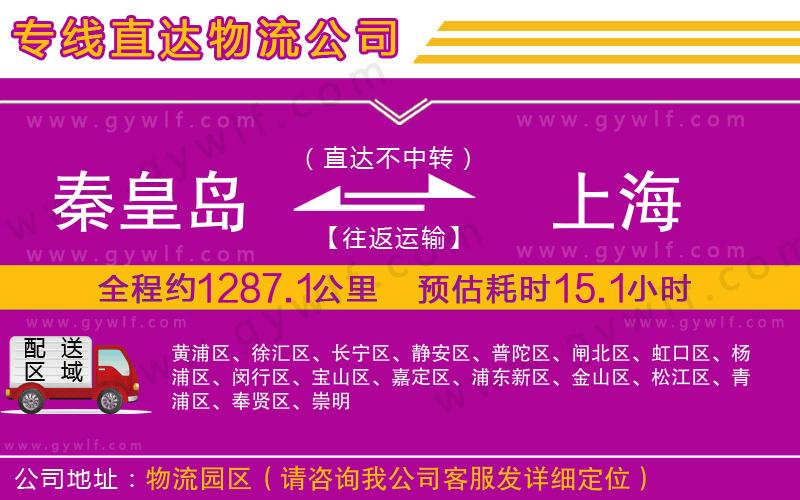 秦皇島到上海物流公司 秦皇島到上海物流公司