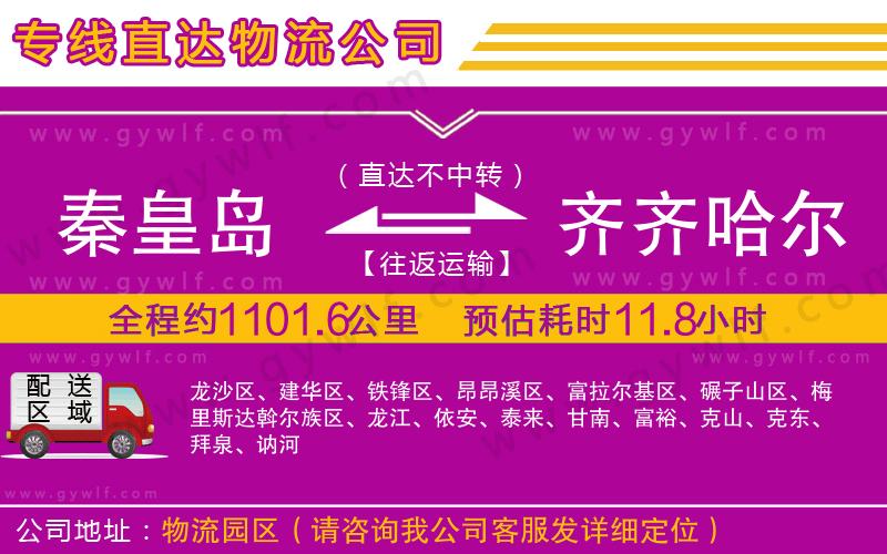 秦皇島到齊齊哈爾物流公司 秦皇島到齊齊哈爾物流公司