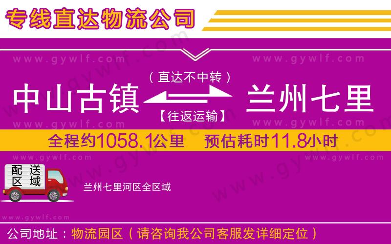 中山古鎮(zhèn)到蘭州七里河區(qū)物流公司