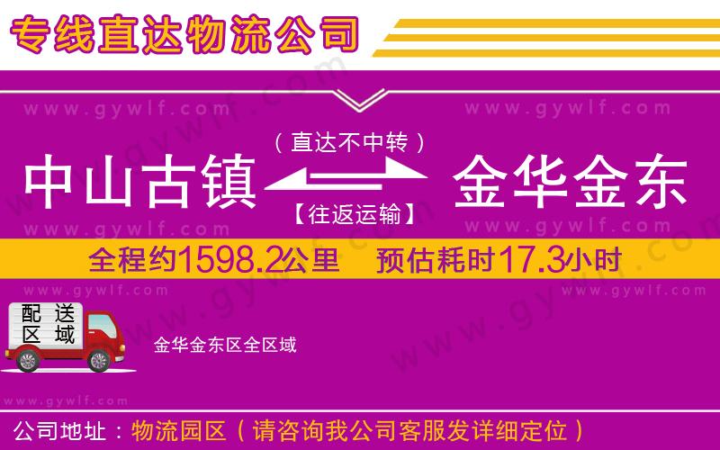 中山古鎮(zhèn)到金華金東區(qū)物流公司