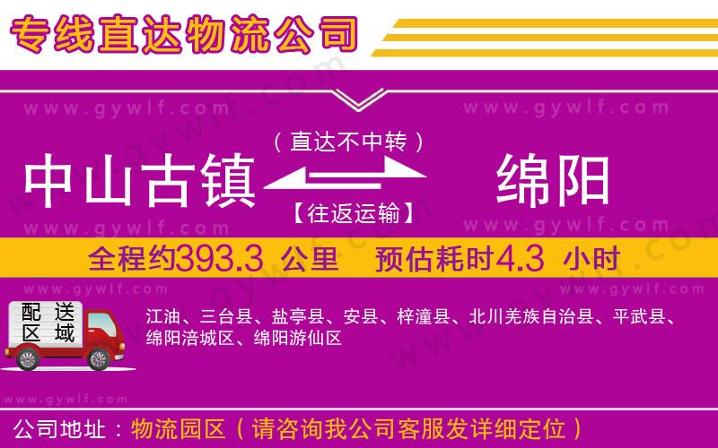 中山古鎮(zhèn)到綿陽物流公司