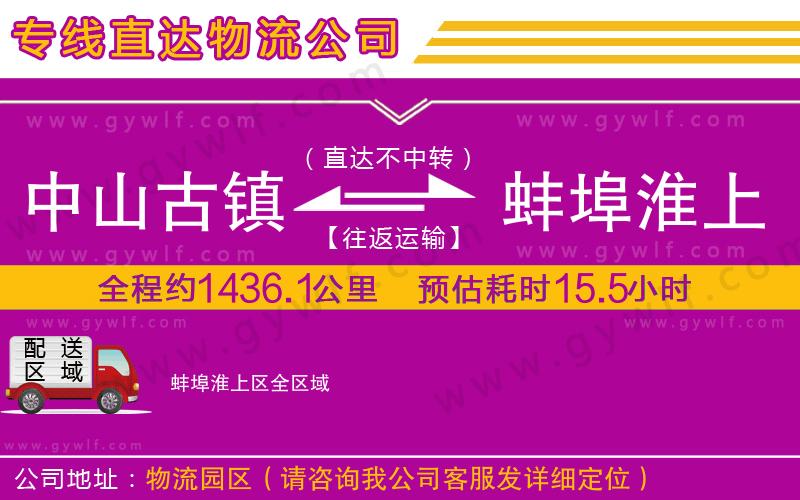 中山古鎮(zhèn)到蚌埠淮上區(qū)物流公司