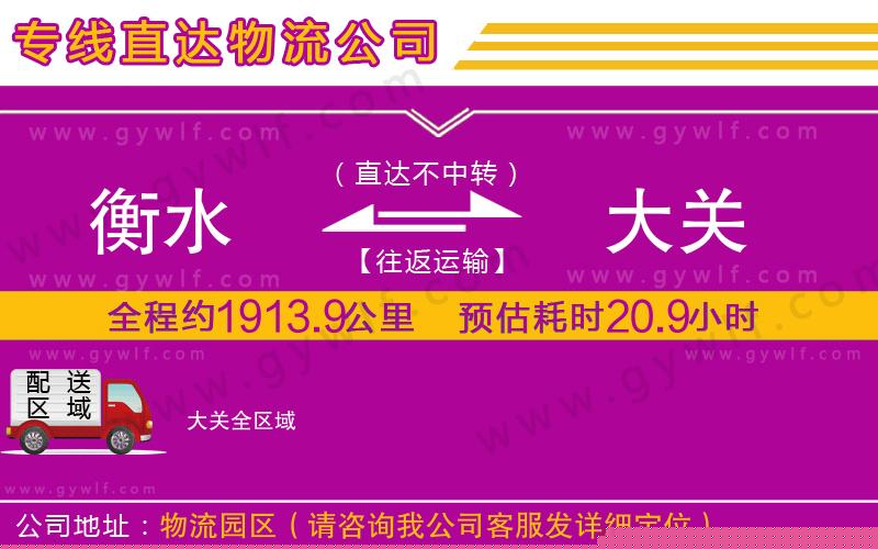 衡水到大關(guān)物流公司
