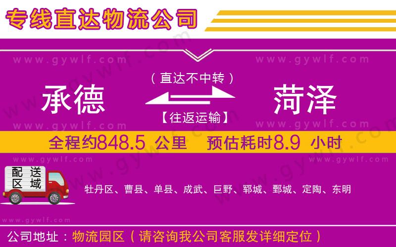 承德到菏澤物流公司