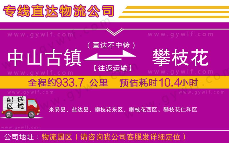 中山古鎮(zhèn)到攀枝花物流公司
