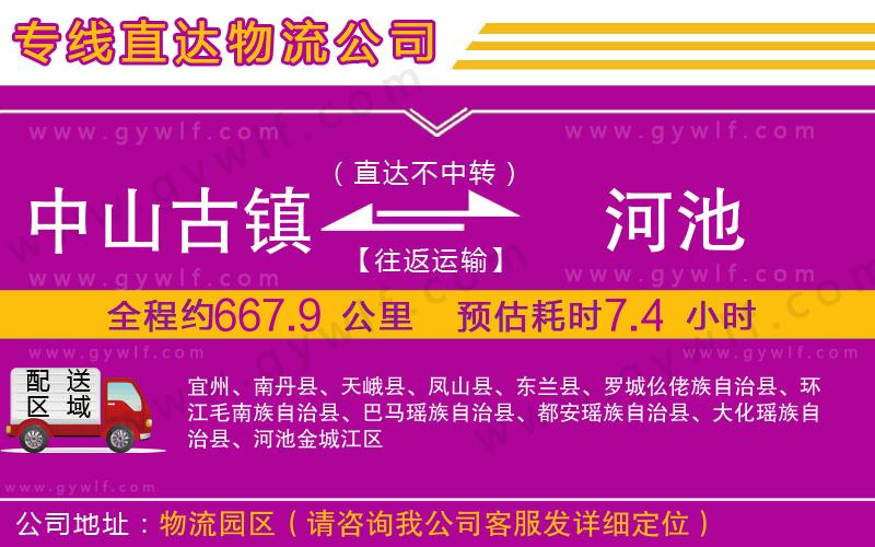 中山古鎮(zhèn)到河池物流公司 中山古鎮(zhèn)到河池物流公司