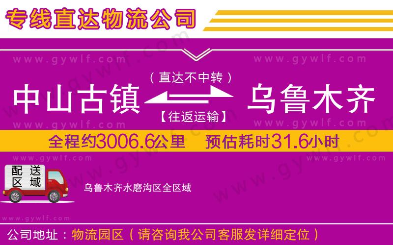 中山古鎮(zhèn)到烏魯木齊水磨溝區(qū)物流公司