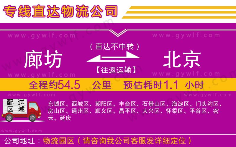 廊坊到北京物流公司