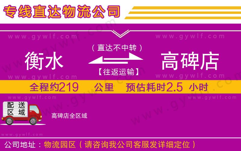 衡水到高碑店物流公司