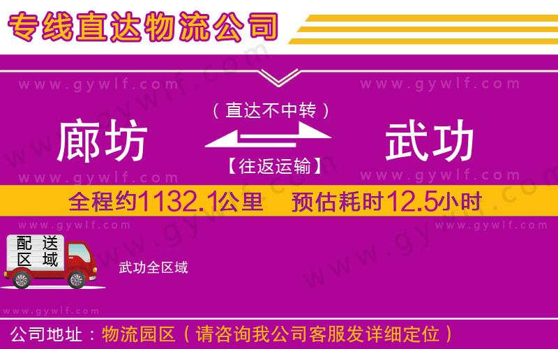 廊坊到武功物流公司