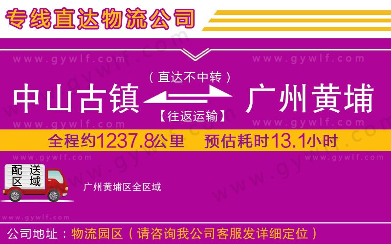 中山古鎮(zhèn)到廣州黃埔區(qū)物流公司