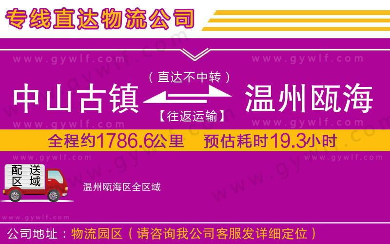 中山古鎮(zhèn)到溫州甌海區(qū)物流公司