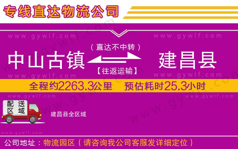 中山古鎮(zhèn)到建昌縣物流公司