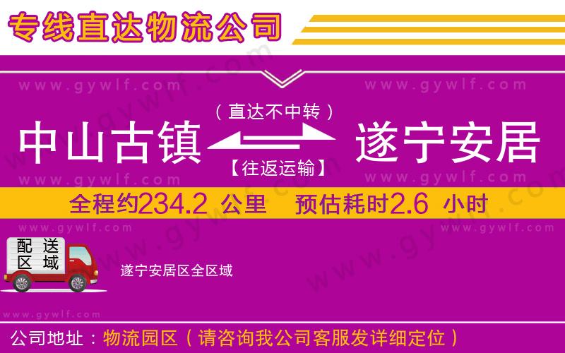 中山古鎮(zhèn)到遂寧安居區(qū)物流公司