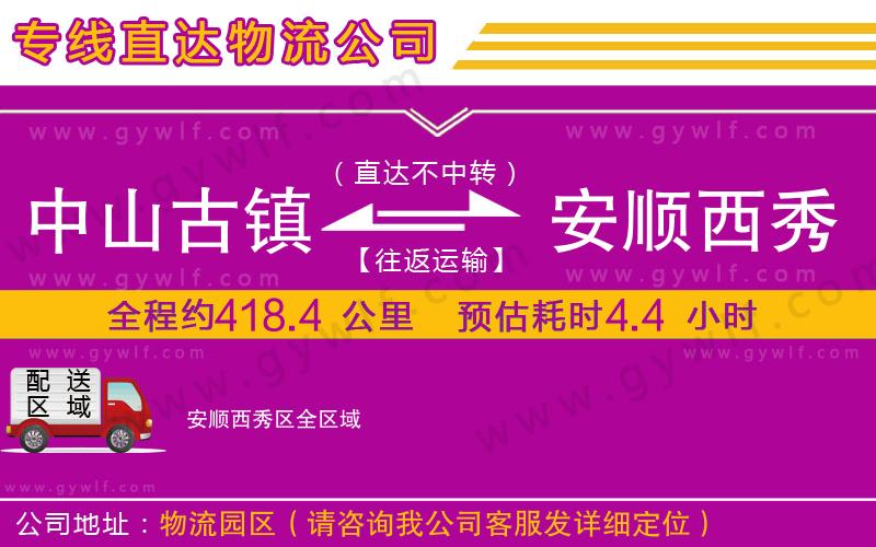 中山古鎮(zhèn)到安順西秀區(qū)物流公司