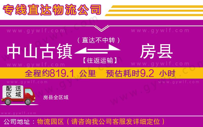 中山古鎮(zhèn)到房縣物流公司