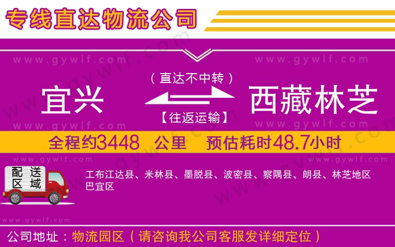 宜興到西藏林芝地區(qū)物流公司