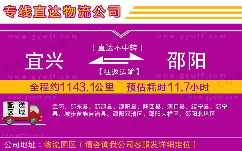 宜興到邵陽物流公司