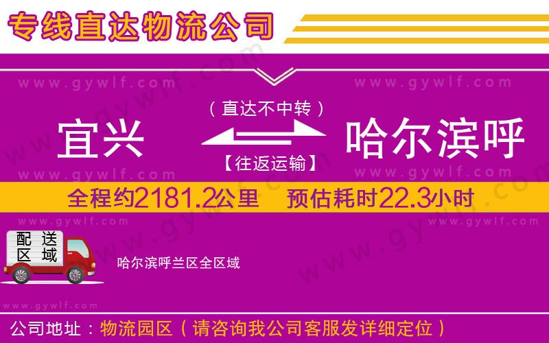 宜興到哈爾濱呼蘭區(qū)物流公司
